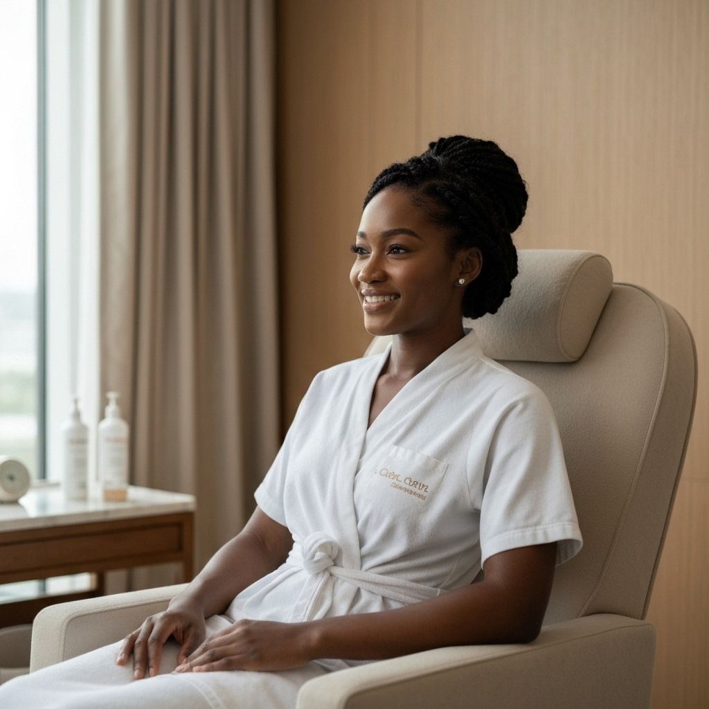 Elegant woman receiving spa treatment